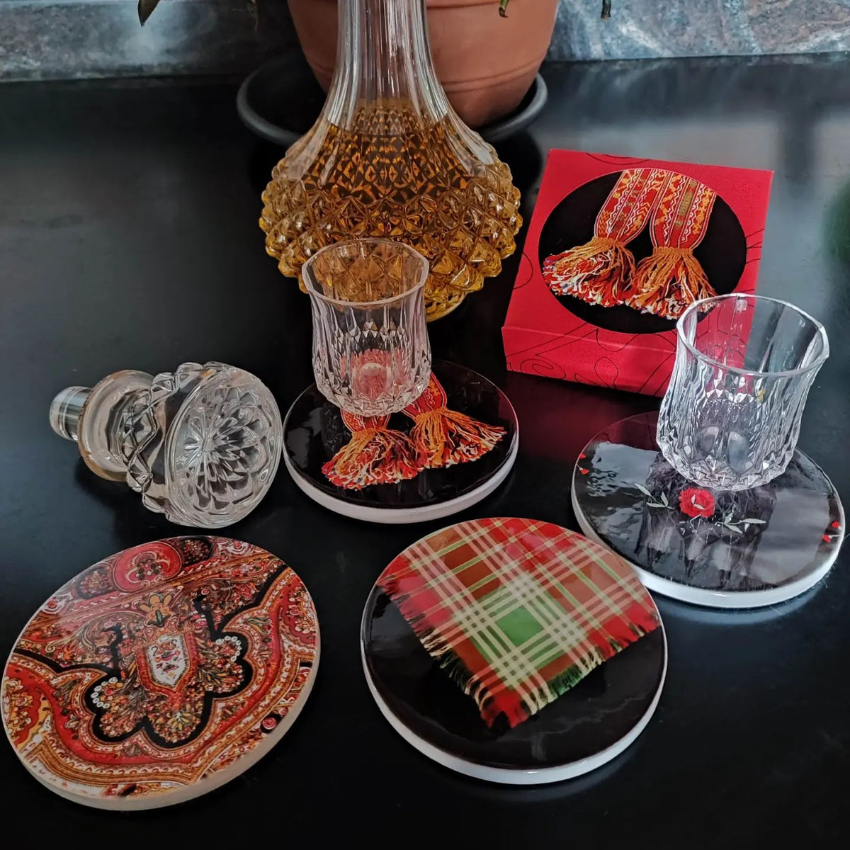 Conjunto de 4 posavasos Maragatos