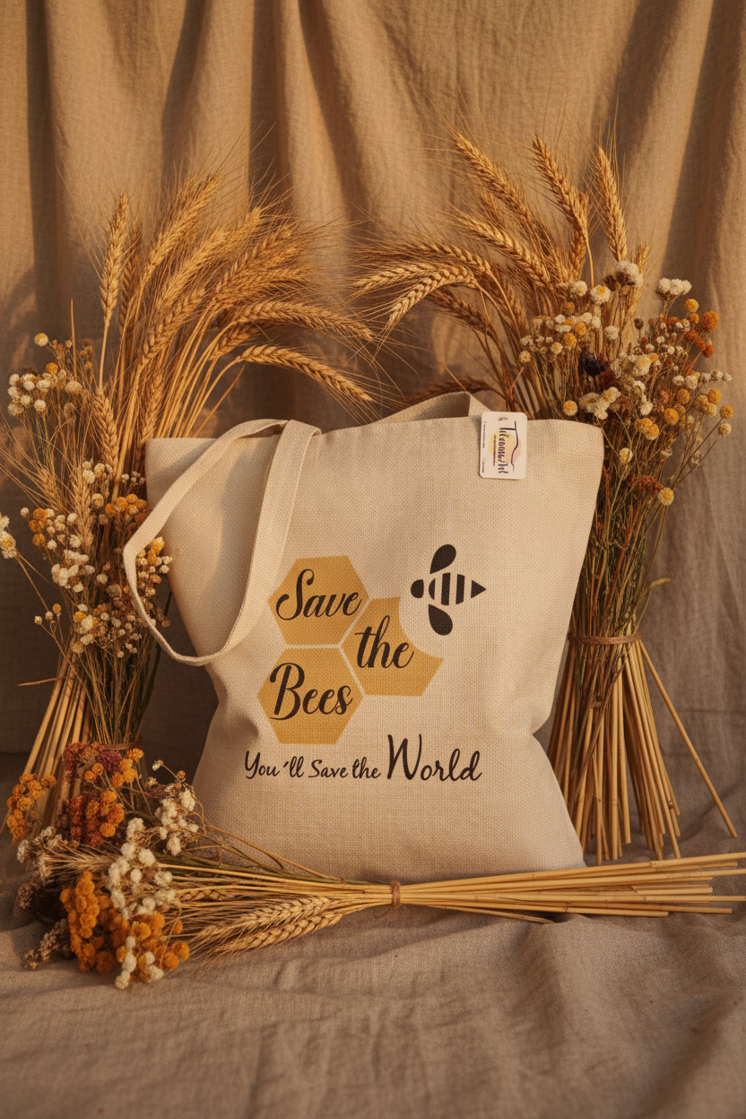"SAVE THE BEES" Tote Bag – Awareness with Style