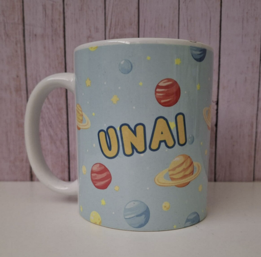 Taza personalizada con planetas – Con tu nombre | Regalo único
