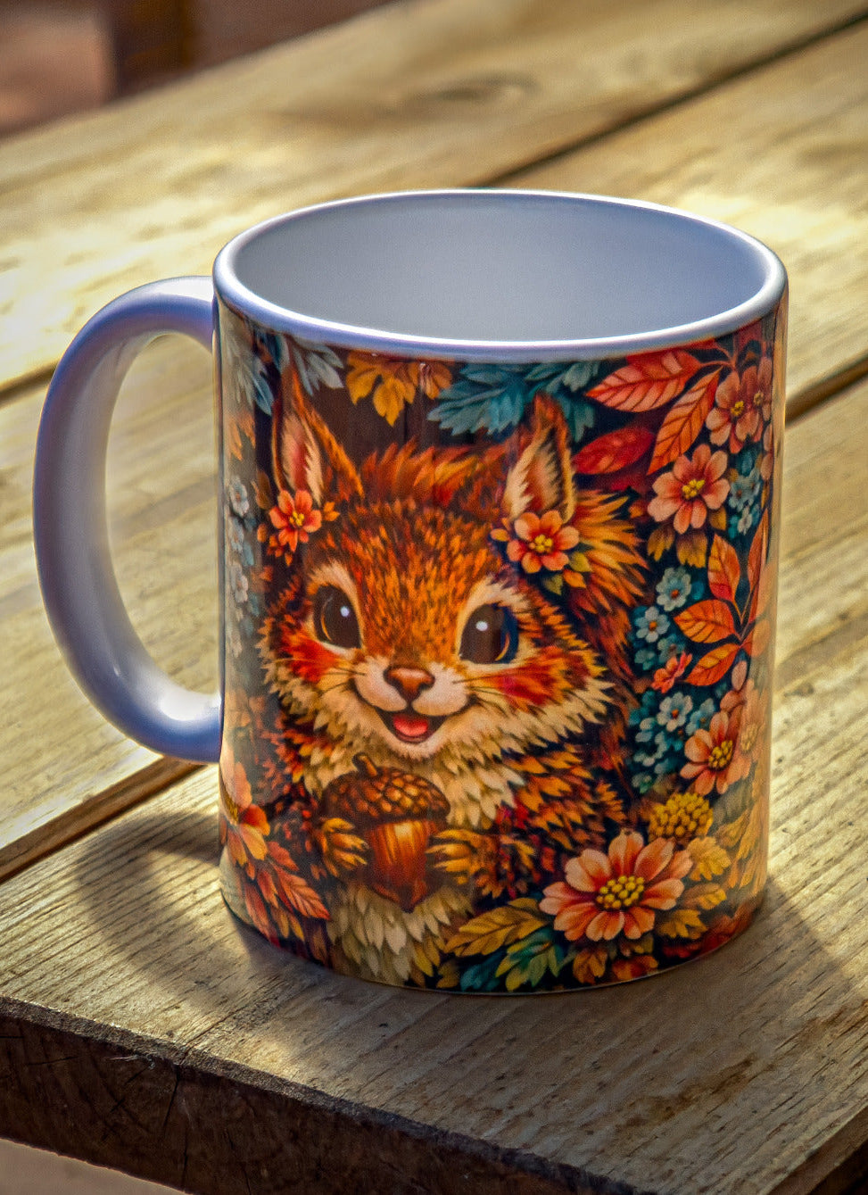 Autumn Squirrel Ceramic Mug - Cozy Handmade Gift