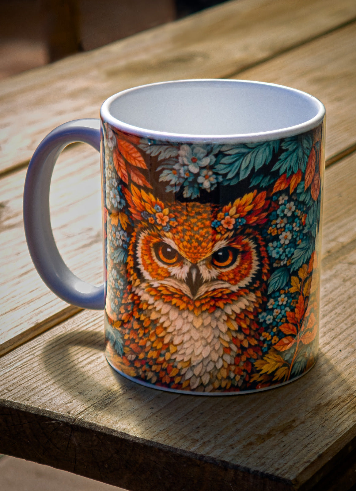 Taza de cerámica con búcho artístico – Regalo para amantes de la naturaleza