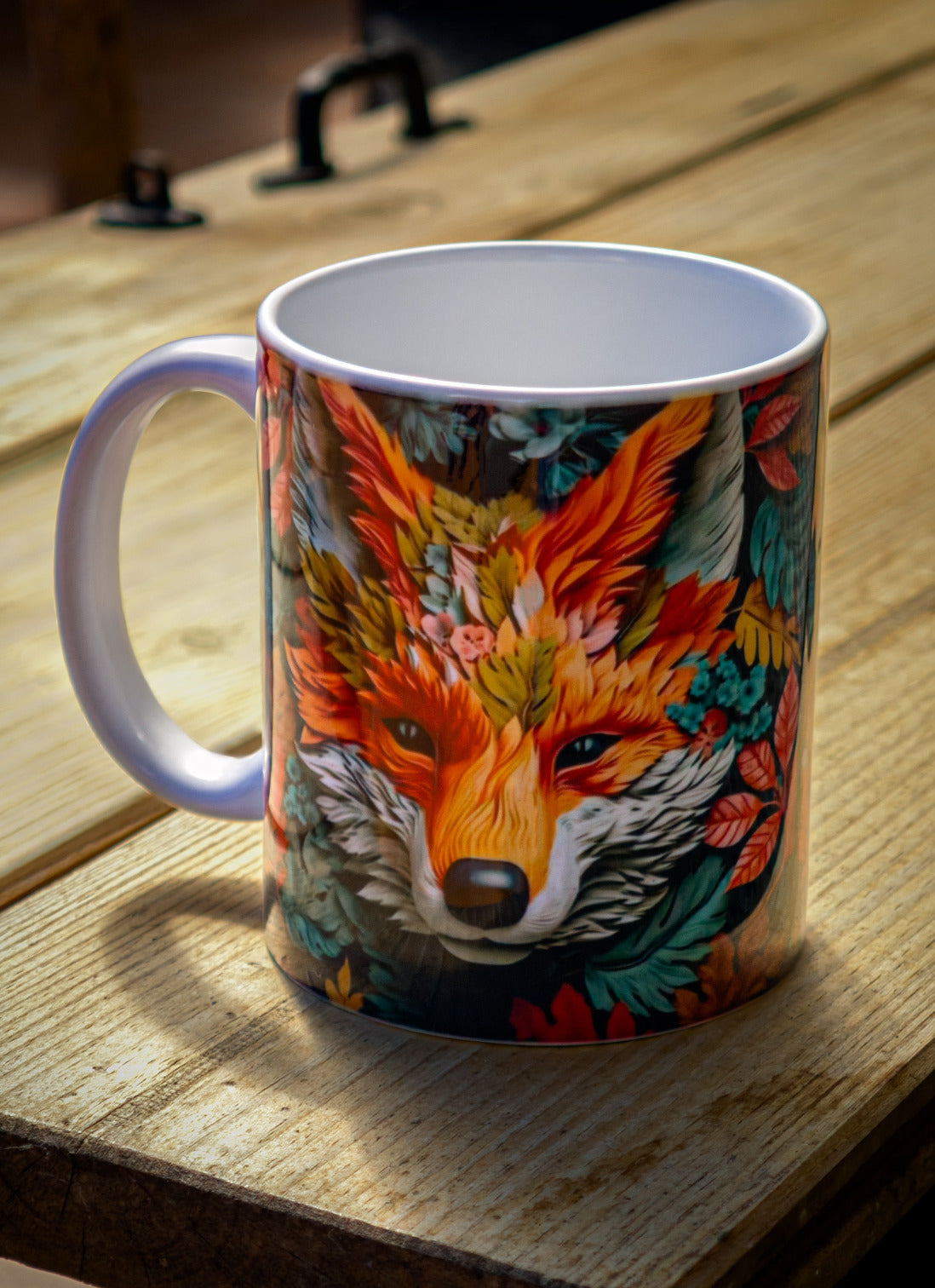 Taza de cerámica con zorro ilustrado – Regalo artesanal original